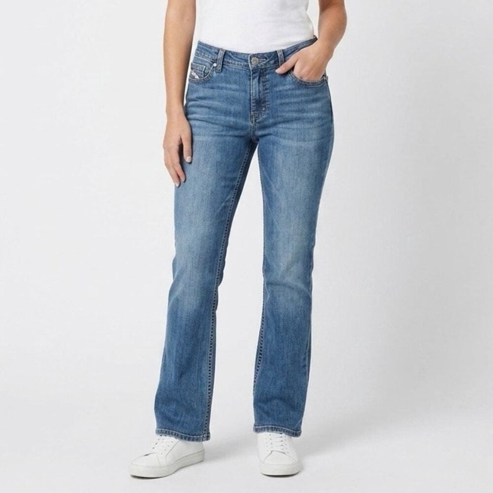 X2 Denim Laboratory Women's Bootcut Jeans Size 34 Medium Wash Mid Rise Denim